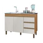 Balcão Gabinete De 119cm 2 Portas S/tampo Nature Off White