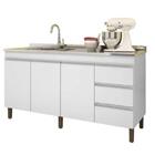 Balcão Gabinete De 159cm 3 Portas Sem Tampo Branco