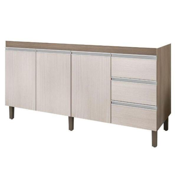 Balcão Gabinete De 159cm 3 Portas Sem Tampo Malbec Avelã
