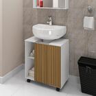 Balcão Gabinete De Banheiro Com 1 Porta E Rodízios 55,3cm Mul