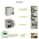 Balcão Gabinete De Banheiro Suspenso 60 Bahamas Com 1 Porta E