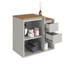 Balcão Gabinete De Banheiro Suspenso 60 Bahamas Com 1 Porta E