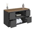 Balcão Gabinete De Banheiro Suspenso 88,4 Com 2 Portas E 4 Ga