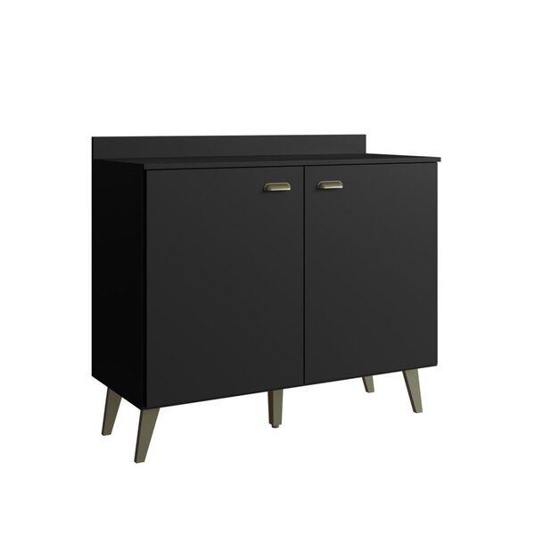 Balcão Gabinete De Cozinha Com Tampo 2 Portas Atena  Preto On