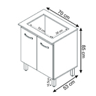 Balcão Gabinete De Cozinha Para Fogão Cooktop Jade 4 Bocas Mo
