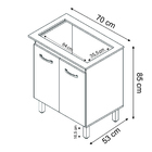 Balcão Gabinete De Cozinha Para Fogão Cooktop Jade 5 Bocas Mo