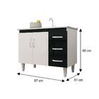 Balcão Gabinete De Pia 100 Cm Para Cozinha Isabel - Branco E