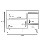 Balcão Gabinete De Pia 119cm Karen 2 Portas 3 Gavetas P14 Nat