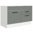 Balcão Gabinete De Pia 120 X 60 Cm 1 Porta 2 Gavetas Branco/c