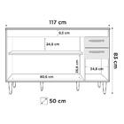 Balcão Gabinete De Pia 120cm Suécia 03 Portas 02 Gavetas