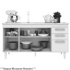 Balcão Gabinete De Pia 150cm 4 Portas 2 Gavetas Com Tampo Lis