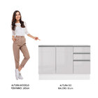 Balcão Gabinete De Pia Armário De Cozinha 100% Mdf 120 Cm 3 P