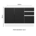 Balcão Gabinete De Pia Armário De Cozinha 100% Mdf 120 Cm 3 P