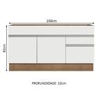 Balcão Gabinete De Pia Armário De Cozinha 150 Cm 2 Gavetas 2