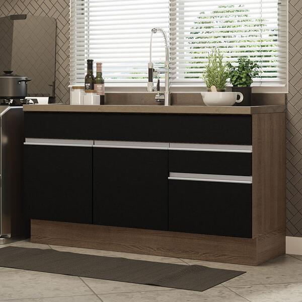 Balcão Gabinete De Pia Armário De Cozinha 150 Cm 2 Gavetas 2