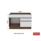 Balcão Gabinete De Pia Armário De Cozinha 1 Porta E 2 Gavetas