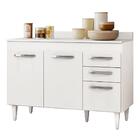 Balcão Gabinete De Pia Com Tampo Suécia 120cm 03 Portas 02 Ga