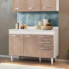 Balcão Gabinete De Pia Com Tampo Suécia 120cm 03 Portas 02 Ga