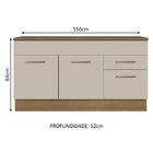Balcão Gabinete De Pia Cozinha 150 Cm 2 Gavetas 2 Portas (com
