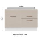 Balcão Gabinete De Pia Cozinha 1 Porta E 2 Gavetas Branco/cre