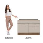 Balcão Gabinete De Pia Cozinha 1 Porta E 2 Gavetas Rustic/cre