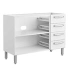 Balcão Gabinete De Pia Evidence Aço Bertolini 2 Portas 4 Gave