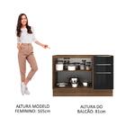 Balcão Gabinete De Pia Madesa Lux 120 Cm 2 Portas 3 Gavetas -