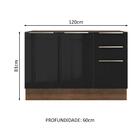 Balcão Gabinete De Pia Madesa Lux 120 Cm 2 Portas 3 Gavetas -