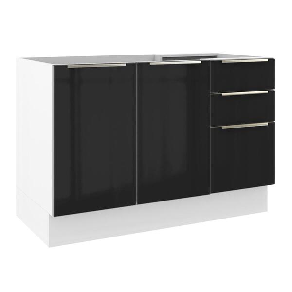 Balcão Gabinete De Pia Madesa Lux 120 Cm 2 Portas 3 Gavetas -