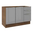 Balcão Gabinete De Pia Madesa Lux 120 Cm 2 Portas 3 Gavetas -