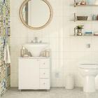 Balcão Gabinete De Pia Para Banheiro 1 Porta Branco - Politor