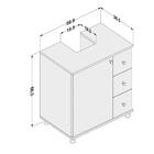 Balcão Gabinete De Pia Para Banheiro 1 Porta Branco - Politor