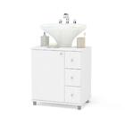 Balcão Gabinete De Pia Para Banheiro 1 Porta Branco - Politor