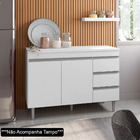 Balcão Gabinete De Pia Sem Tampo 100cm 2 Portas 3 Gavetas And