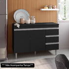 Balcão Gabinete De Pia Sem Tampo 120cm 2 Portas 3 Gavetas And