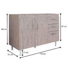 Balcão Gabinete De Pia Sem Tampo 120cm 2 Portas Nathan - Nath