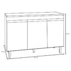 Balcão Gabinete De Pia Sem Tampo 120cm 3 Portas Manu - Ajl Mó