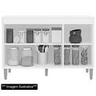 Balcão Gabinete De Pia Sem Tampo 120cm 3 Portas Manu Preto