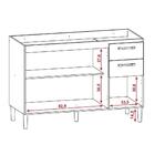 Balcão Gabinete De Pia Sem Tampo 120cm 3 Portas Nogal/branco