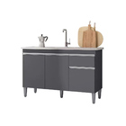 Balcão Gabinete De Pia Sem Tampo 120cm 3 Portas Tatiane - Ajl