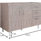 Balcão Gabinete De Pia Sem Tampo 120cm Nathan 2 Portas Rústic