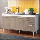 Balcão Gabinete De Pia Sem Tampo 150cm 2 Gavetas 4 Portas L03