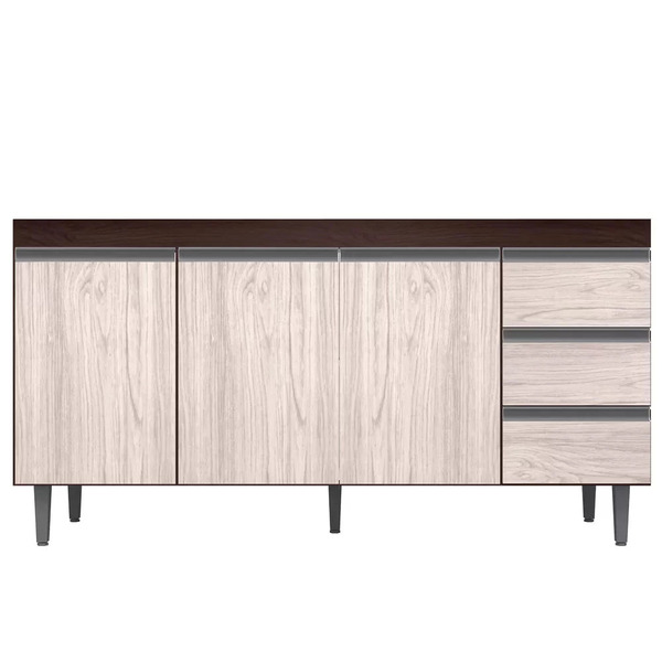 Balcão Gabinete De Pia Sem Tampo 150cm 3 Portas 3 Gavetas And