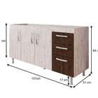 Balcão Gabinete De Pia Sem Tampo 160cm Nathan 3 Portas Rústic