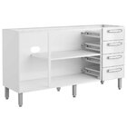 Balcão Gabinete De Pia Sem Tampo Evidence Aço 3 Portas 4 Gave