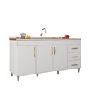 Balcão Gabinete De Pia Sem Tampo Luana 158cm X 80cm X 51cm Br