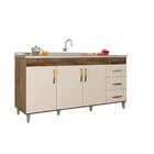 Balcão Gabinete De Pia Sem Tampo Luana 158cm X 80cm X 51cm Ca