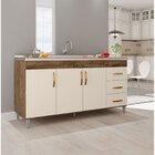 Balcão Gabinete De Pia Sem Tampo Luana 158cm X 80cm X 51cm Ca