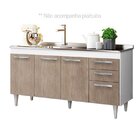 Balcão Gabinete De Pias Sem Tampo 150cm 4 Portas 2 Gavetas Li