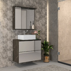 Balcão Gabinete Espelhado Para Banheiro 80cm 03 Gavetas Loft